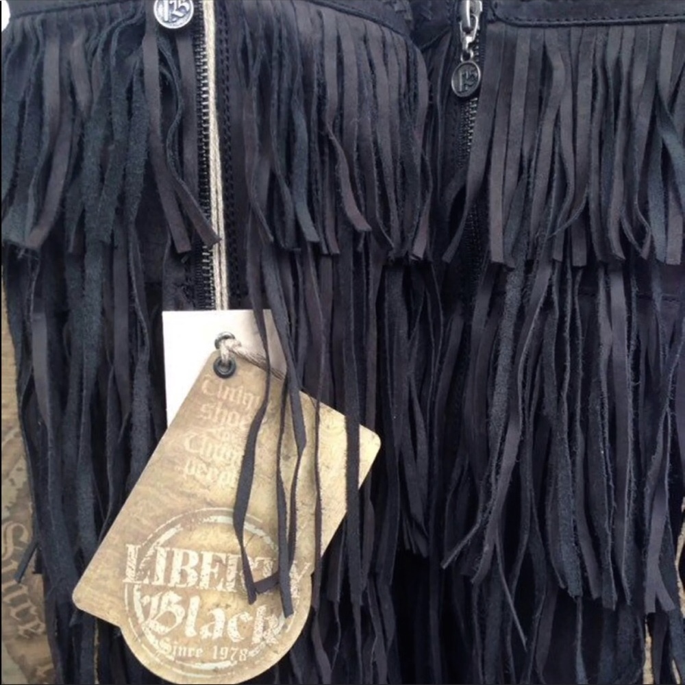 LAST PAIR!!! New Liberty Black Fringe Cowboy Boots - Picture 5 of 5